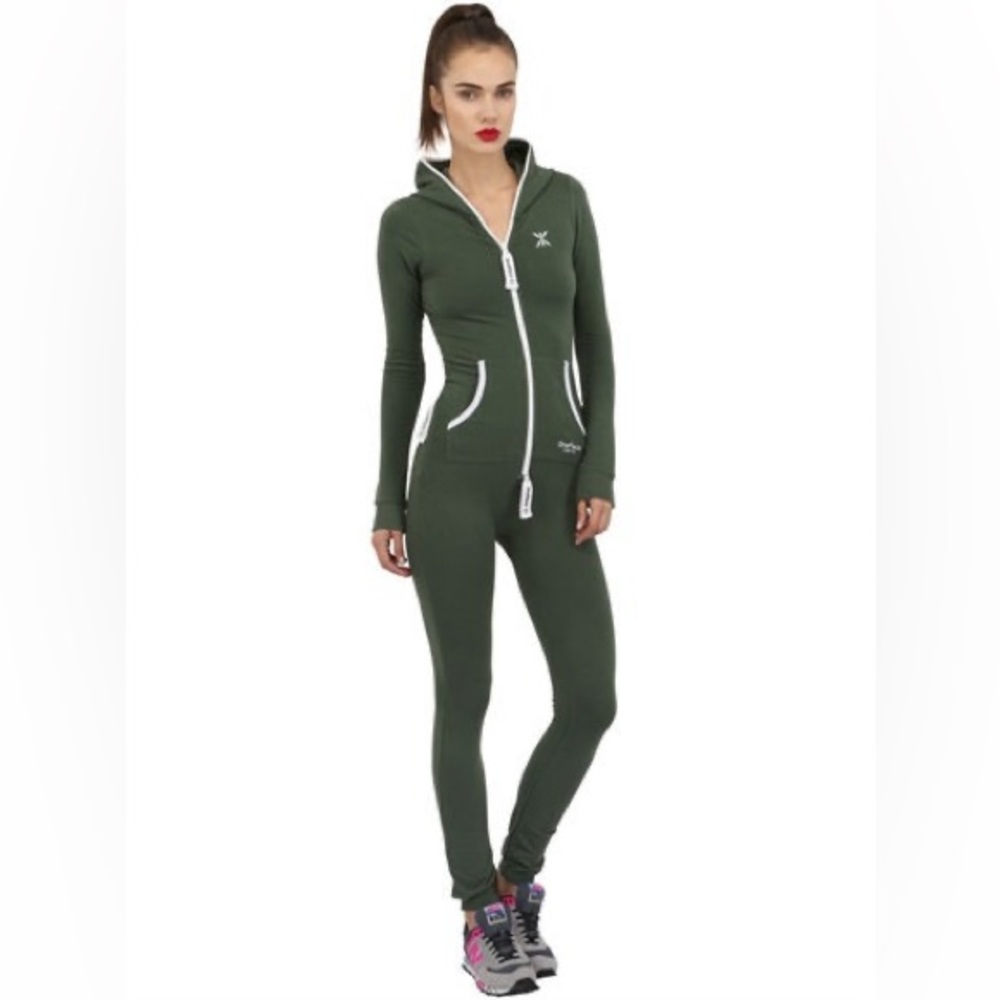 The Norwegian Original One Piece Onesie Hooded Jumpsuit - Forest Green - size XS